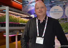 Jeroen van Beek (Saled) in the booth of Indo Lighting